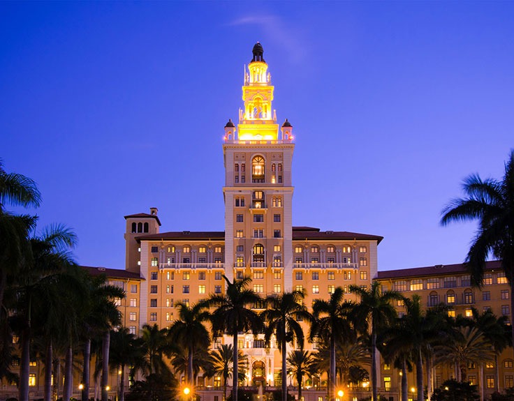 Miami apartments and palm trees