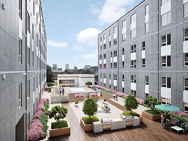 Modern apartment building exterior
